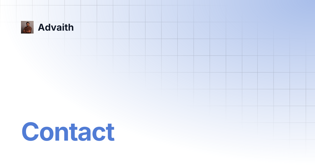 Contact | Advaith